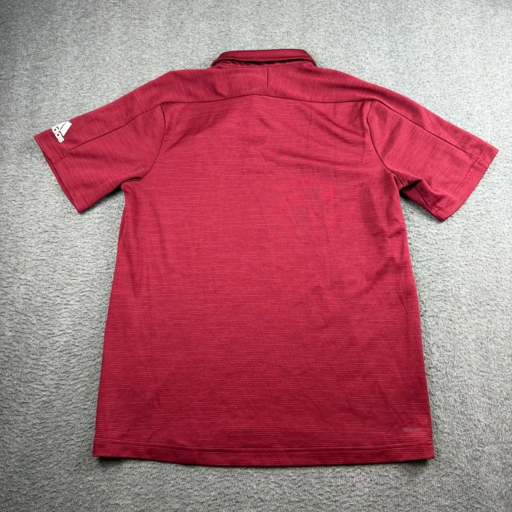 Adidas Polo Shirt Men's Medium Maroon ULM Warhawks Climalite Short Sleeve Logo